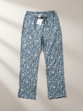 Fashion by Mirabou Blue Moon Blue & White Floral Lounge Pants | NWT | Size Small